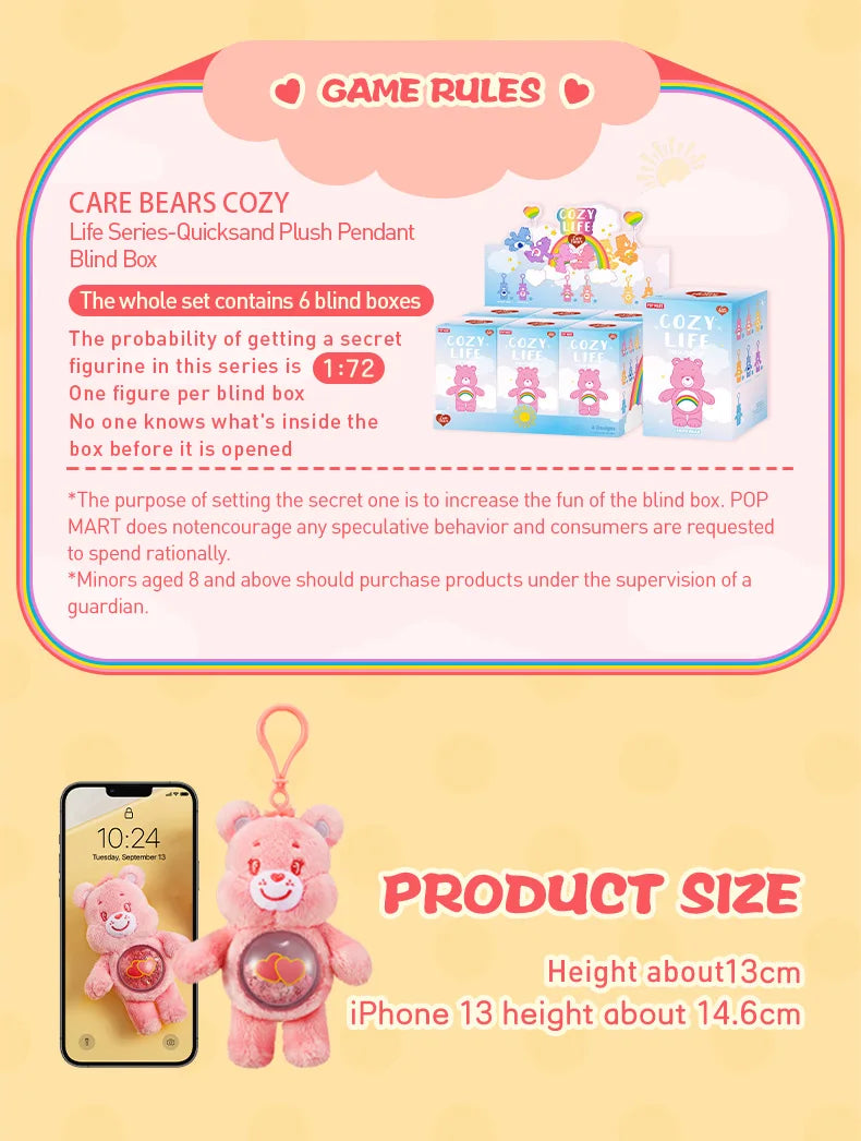 CareBears Cozy Life Plush Pendant by POPMART