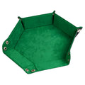 Hex Pattern Dice Tray - Leatherette & Velvet (Green)
